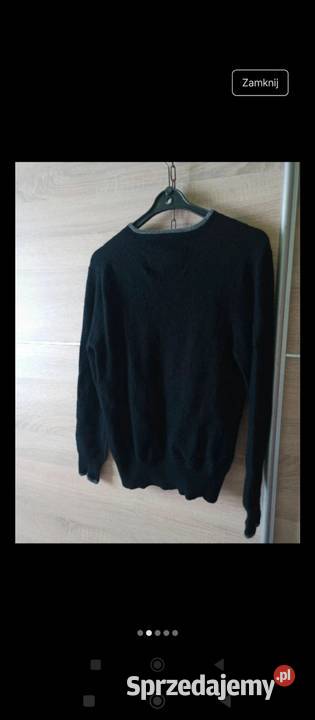 Czarny męski sweter La Gaviotta Vneck rozmiar S czarny Biłgoraj
