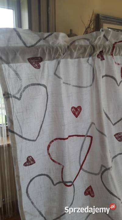 Panel bawełniany serduszka zasłona biała 70x220 biały Radom