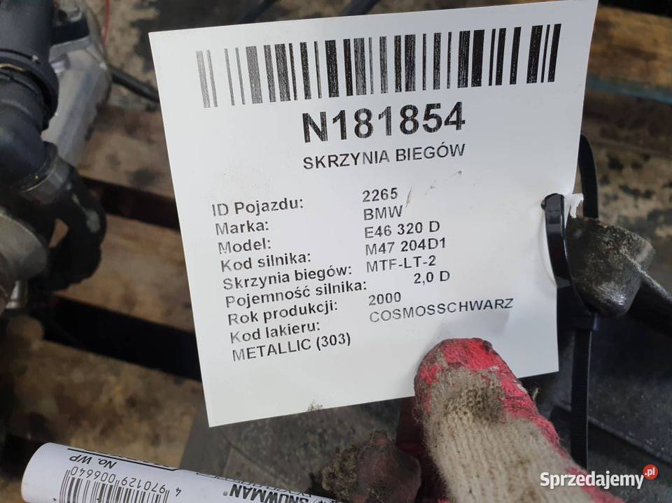SKRZYNIA BIEGÓW BMW E46 320 D MTFLT2 kujawsko-pomorskie Lipno