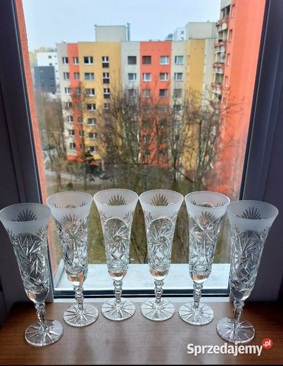 Piękne kieliszki kryształowe PRL dolnośląskie