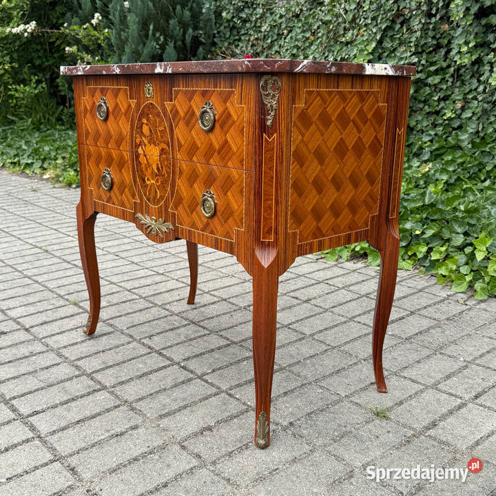 ARTexpert Klasyczna komoda Ludwik marmurowy blat Meble