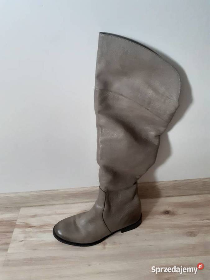 kozaki muszkieterki skóra naturalna 37 24cm Gdańsk