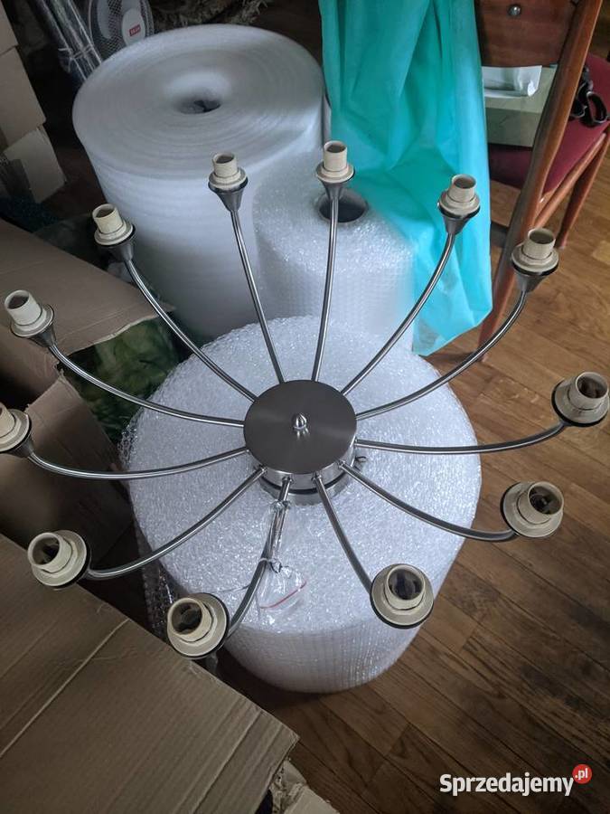 żyrandol 12ramienny stal chromowa duży mazowieckie