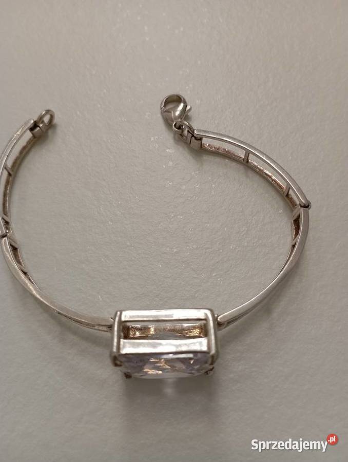 Bransoletka srebrna z dużą cyrkonią srebro Radom