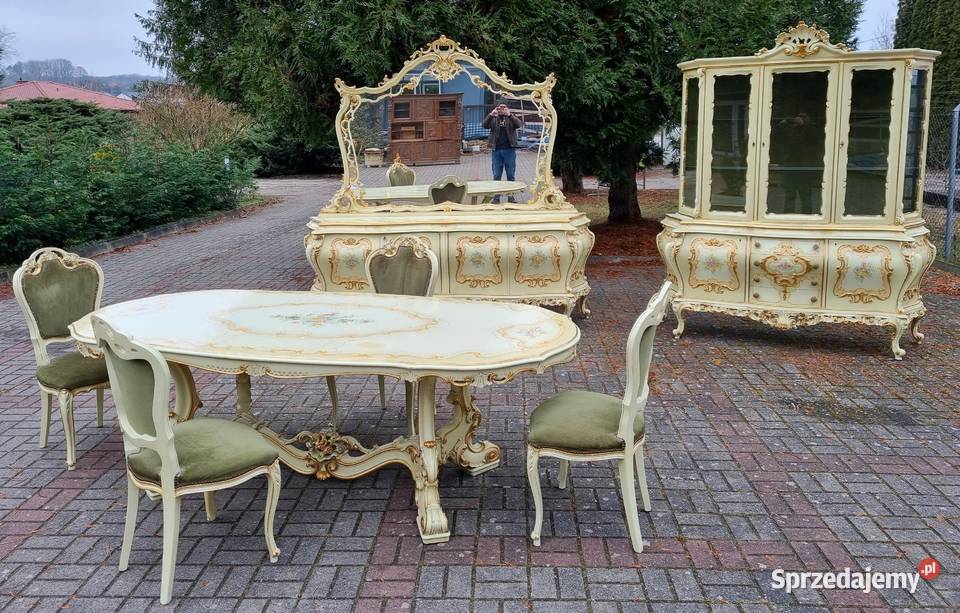 Komplet mebli wenecki salon jadalnia w stylu Antyki, Sztuka, Kolekcje zachodniopomorskie