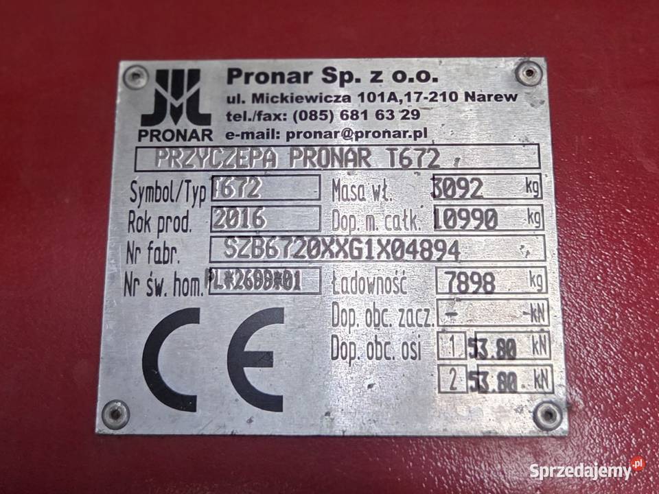 Przyczepa Pronar Przyczepy rolnicze
