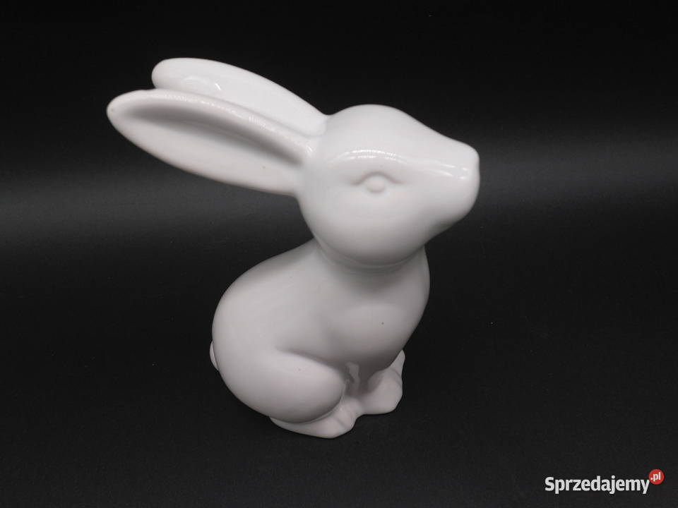 Ceramiczna Figurka Zająca Królika Biała Raszków