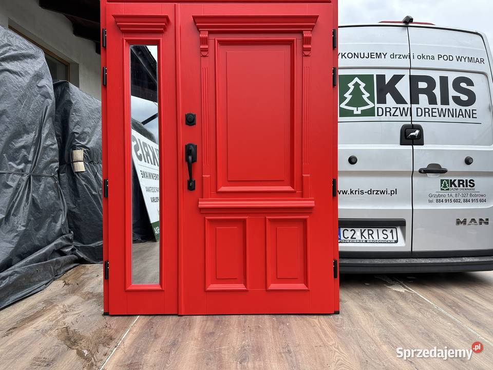 Drzwi zewnętrzne drewniane z klamką schlage NA kujawsko-pomorskie Grzybno