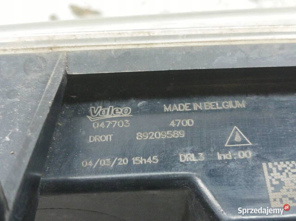 HALOGEN PRAWY PRZÓD LIFT FL DRL 89209589 Peugeot
