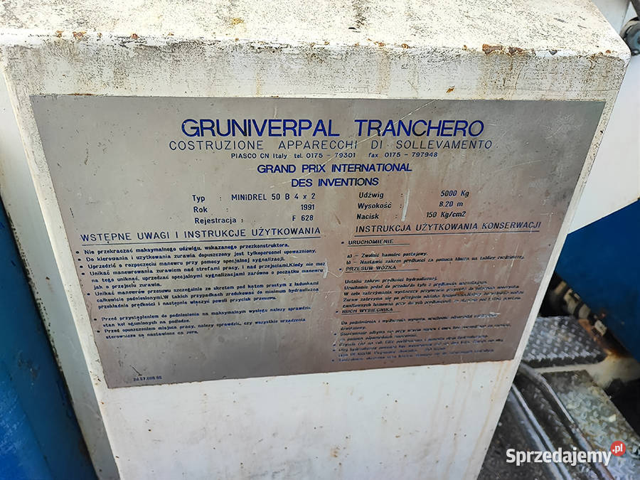 Żuraw dźwig samojezdny Gruniverpal Tranchero Motoryzacja Kęty