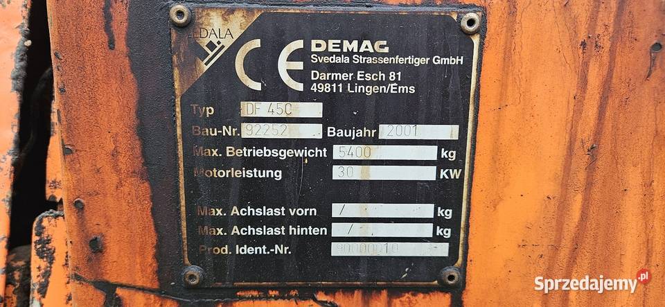 Rozściełacz do asfaltu demag df45
