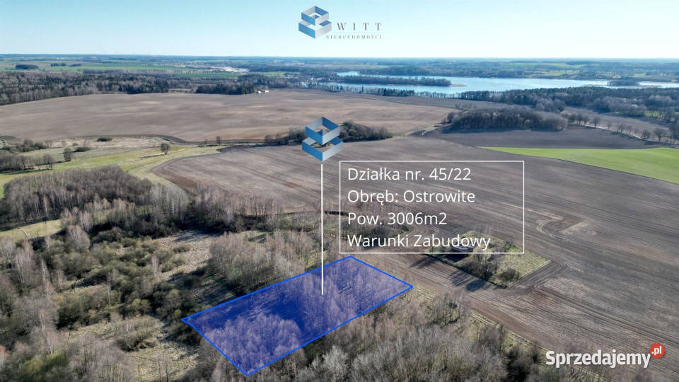 Działka 3006m2 Ostrowite woda