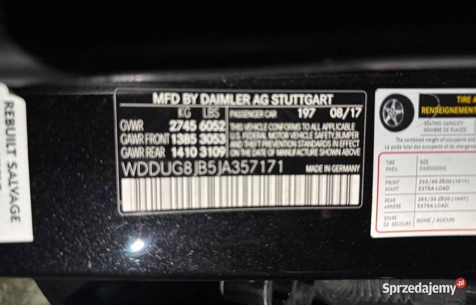 2018 MERCEDESBENZ S 63 AMG 4MATIC Bełchatów