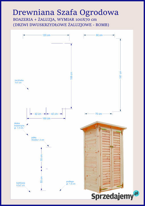 Szafa ogrodowa drewniana szafa drewniana na
