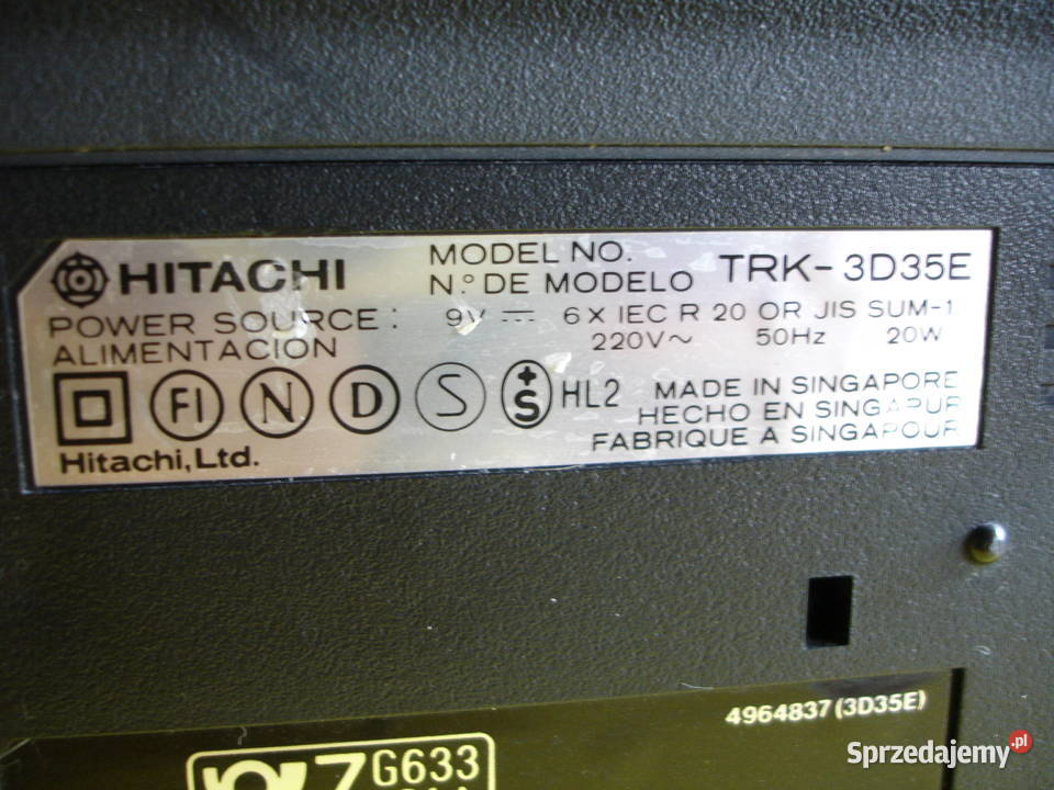 Radiomagnetofon HITACHI 3D35E Zielona Góra sprzedam
