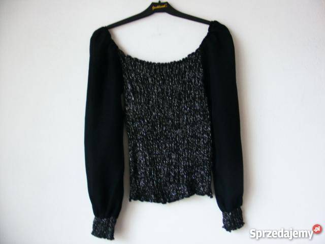 Elegancka czarna bluzeczka wieczorowa firmy Oborniki Śląskie