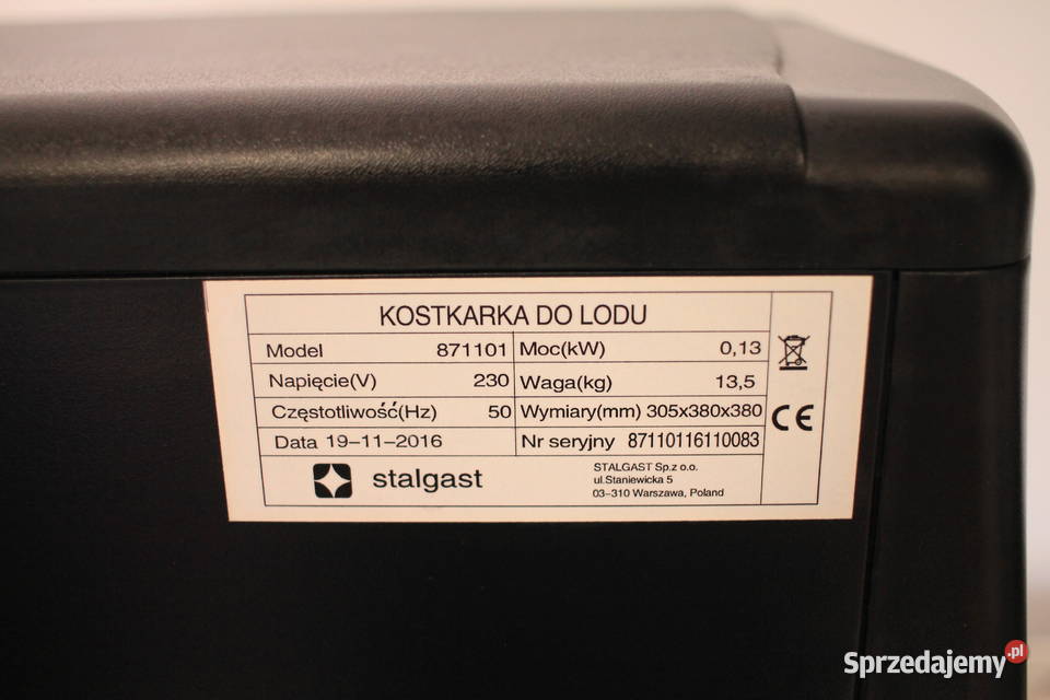 Kostkarka do lodu pomocnicza STALGAST 871101 Gastronomia śląskie Pszczyna sprzedam