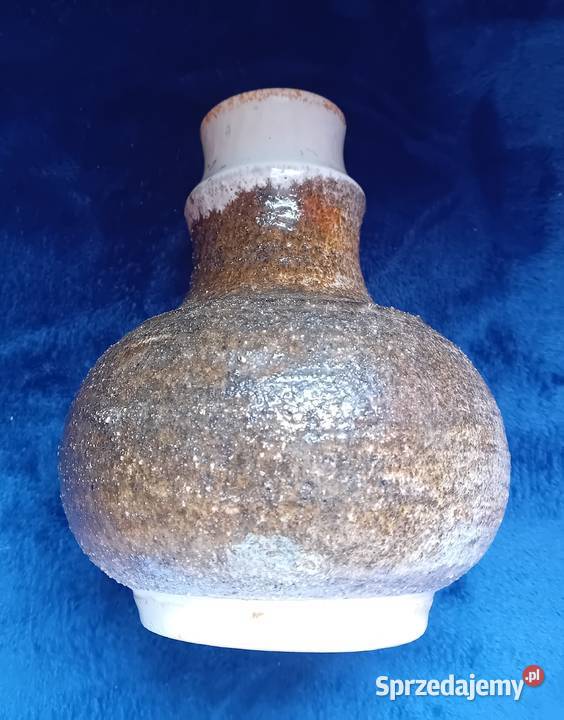 Wazon Fat Lava Strehla DDR Sygnowany 1443 Koźminek