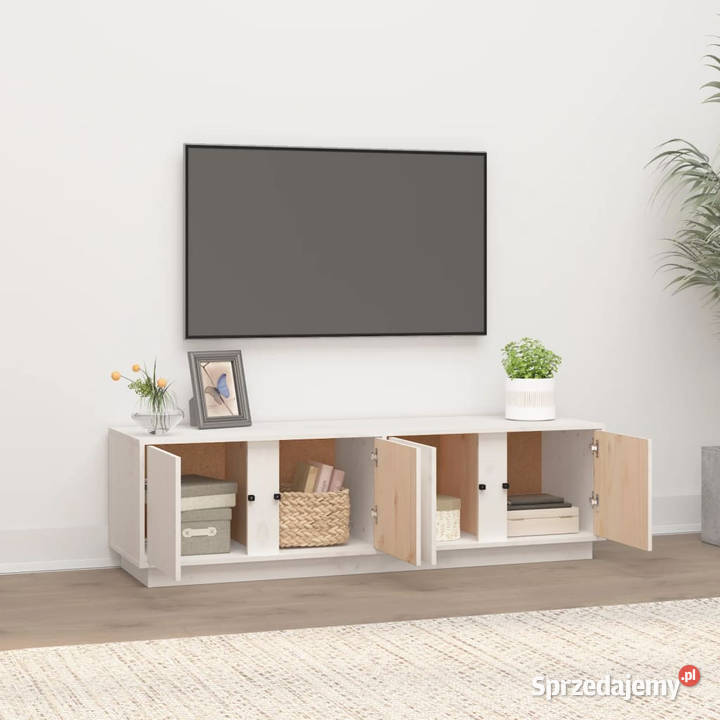 Szafka pod telewizor biała 140x40x40 lite drewno Warszawa