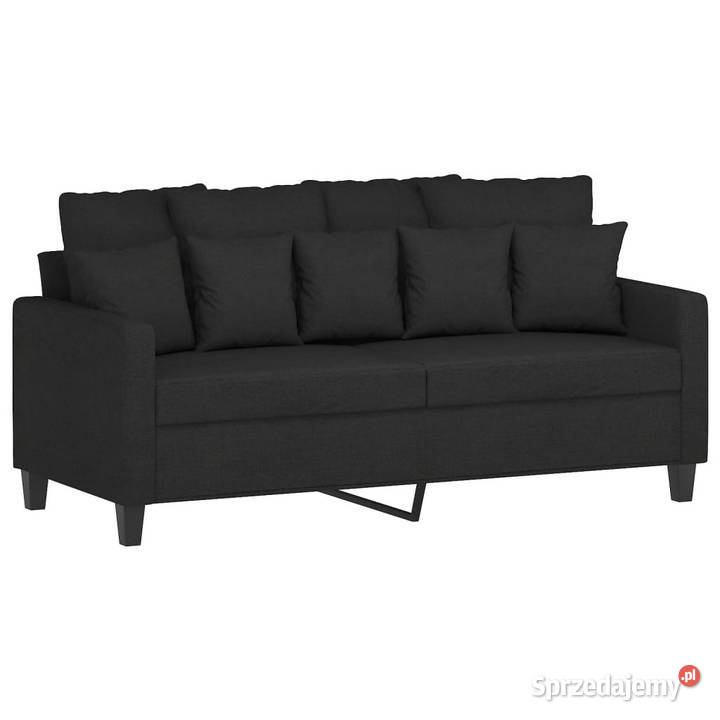 Sofa 2osobowa czarna 140 tapicerowana tkaniną Warszawa