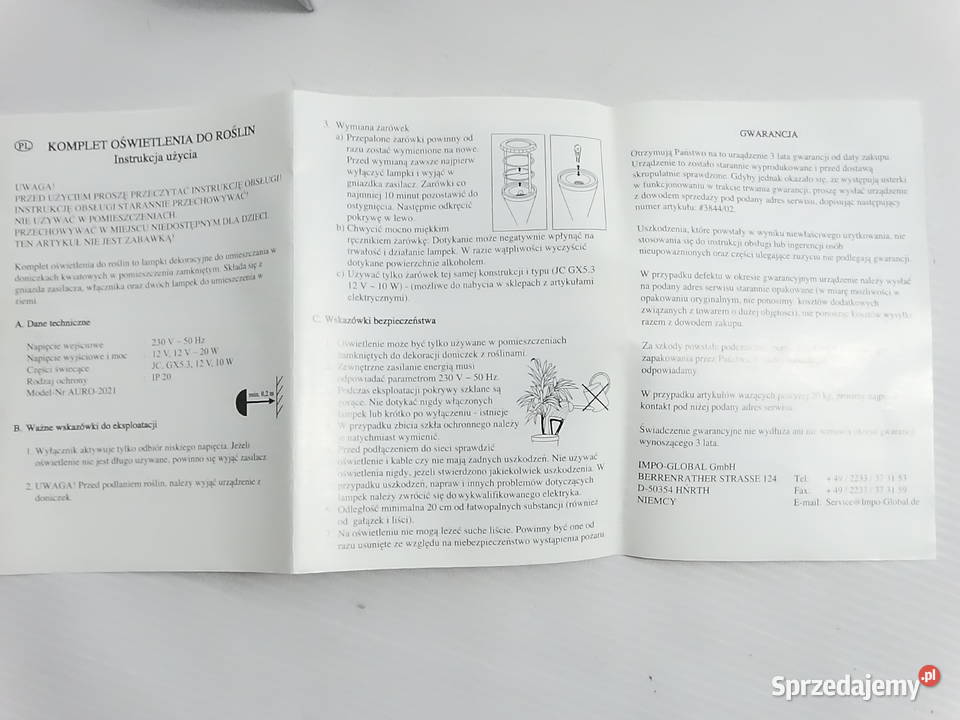 NOWY Komplet Oświetlenia do Roślin 2x Halogen