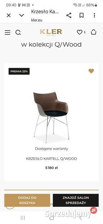Fotel krzesło Kartell QWood design Philipp lubelskie Lublin