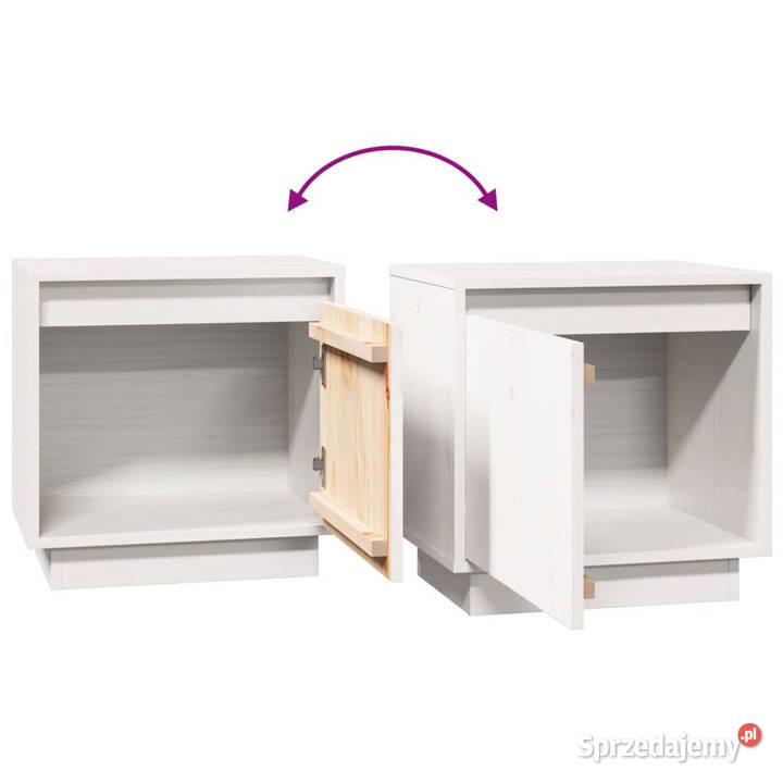 Szafka nocna biała 40x30x40 lite drewno sosnowe Warszawa