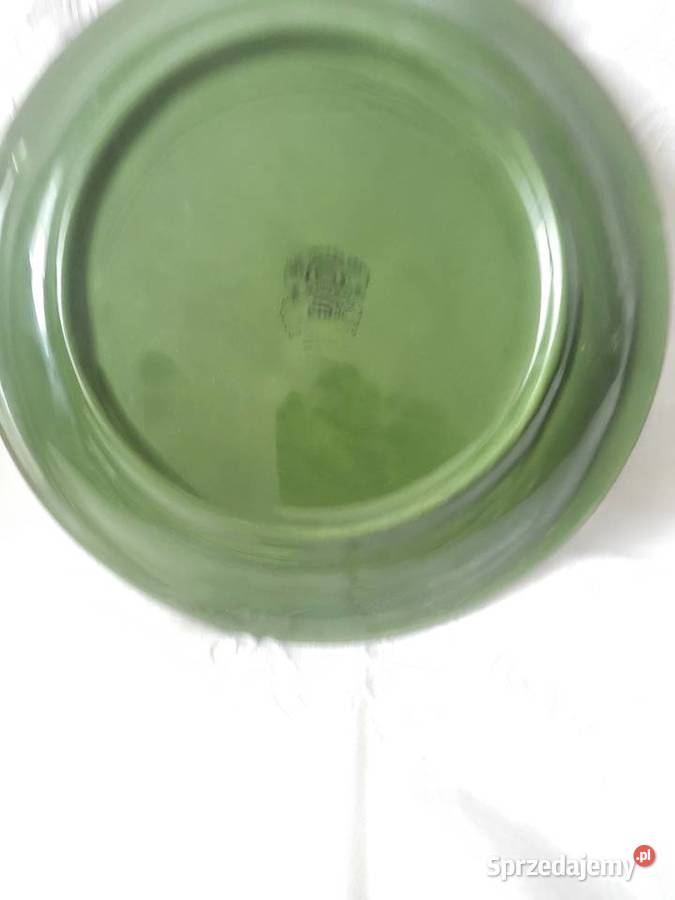 Talerz patera kabaret ceramika recz malowana syg zielony Łódź