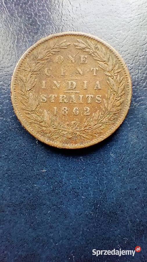 Stare monety 1 cent 1862 Straits Setllements podkarpackie Lesko