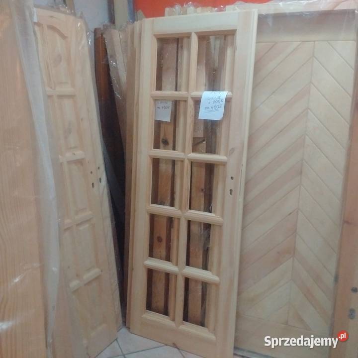 drzwi RĘKI wejsciowe sosnowe drewniane ociepone Wejherowo