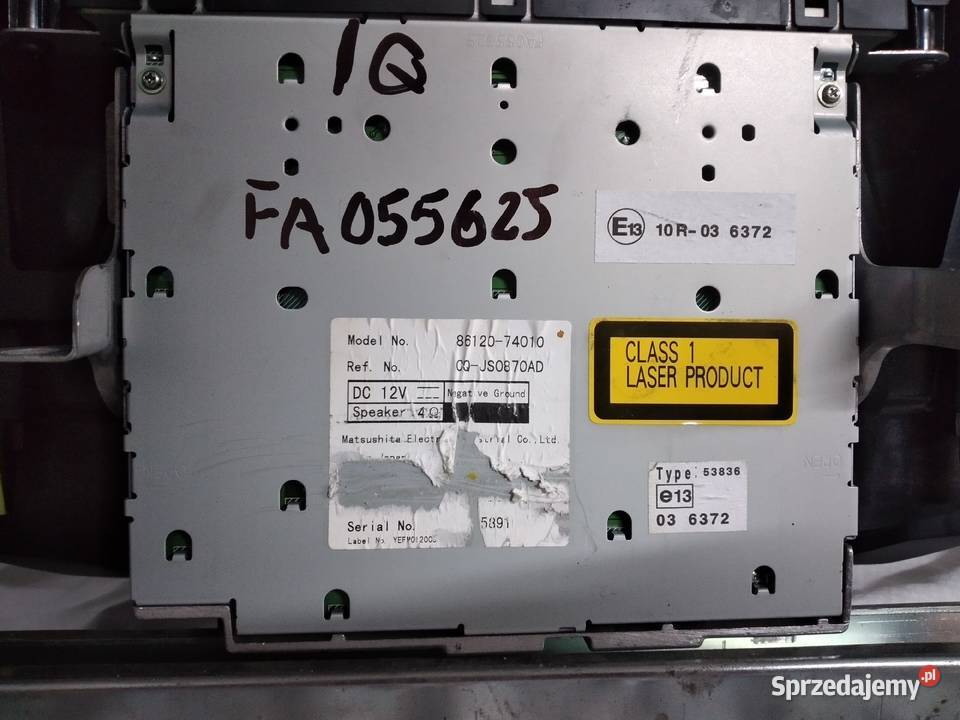 TOYOTA IQ RADIO CD PANEL WYŚWIETLACZ ORYGINAŁ