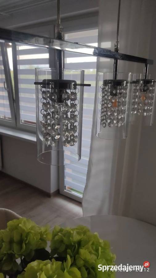 Lampa sufitowa wisząca srebrna