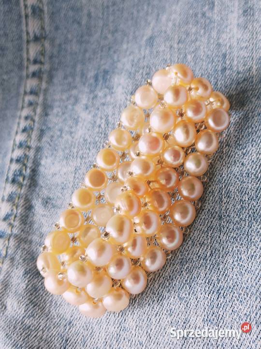 Bransoletka 3rzędowa szeroka perła hodowlana Zegarki i Biżuteria Warszawa