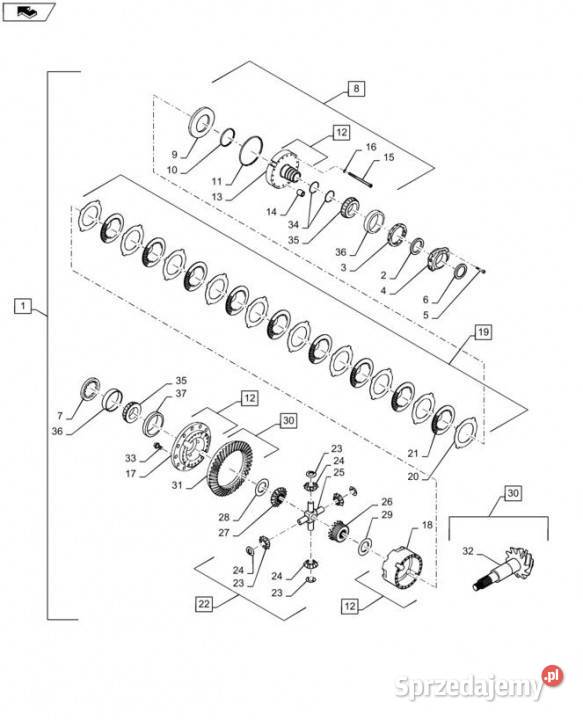 Holland T6090 T6070 T7230 Mechanizm róźnicowy Jastrzębniki