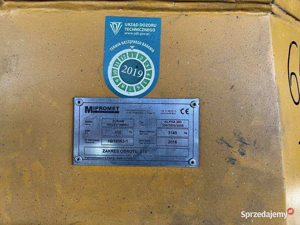 Żuraw przestawny MIPROMET ALPHA 200