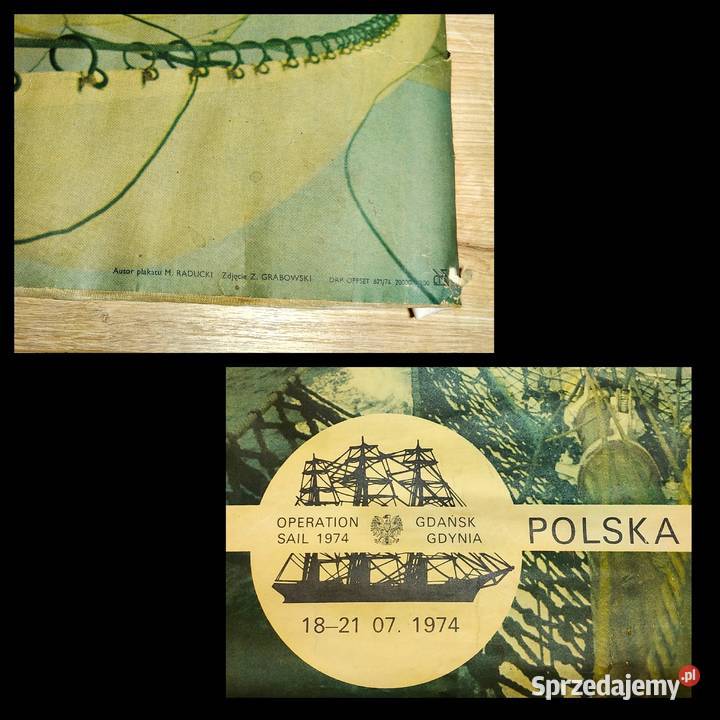 Plakat na płótnie 1974 r Operacja Żagiel vintage Malarstwo Kalisz sprzedam