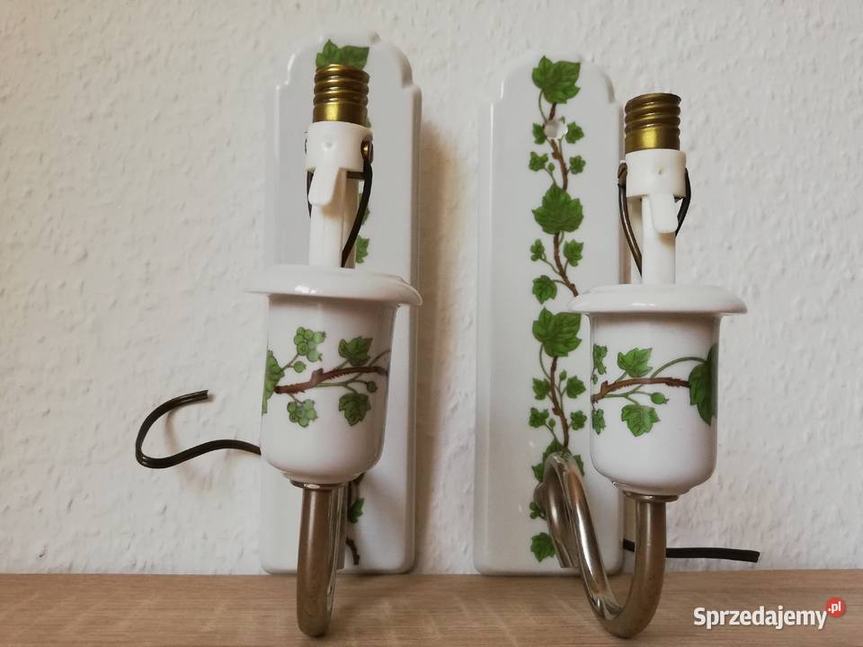 Porcelanowe kinkiety liście winogron Gorlice