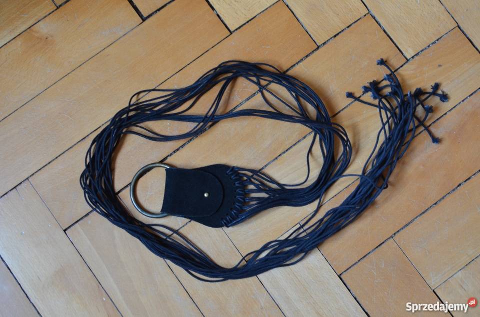 oryginalny czarny skórzany pasek vintage Paski Gdańsk