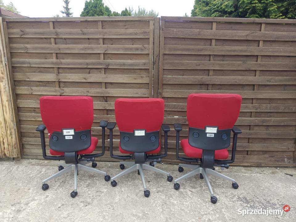 3 x krzesło Steelcase Lets B czerwone biurowe Warszawa sprzedam