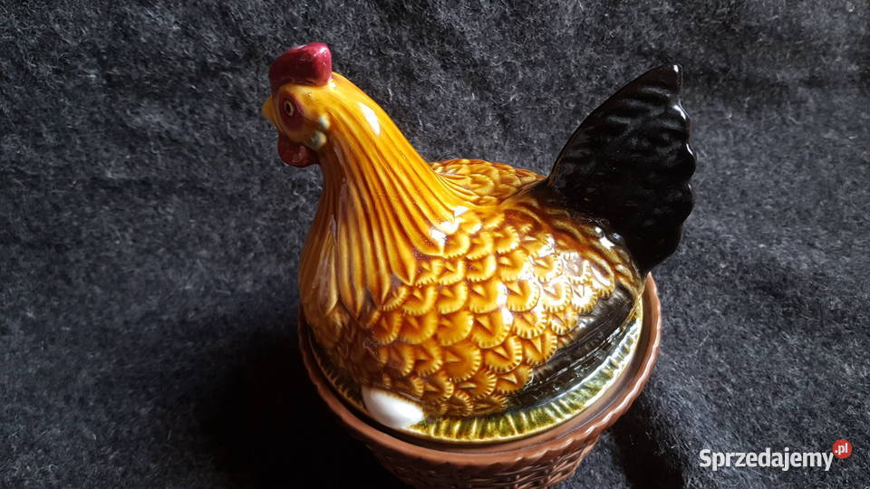 Duża ceramiczna kolorowa kura pudełko Myszków sprzedam