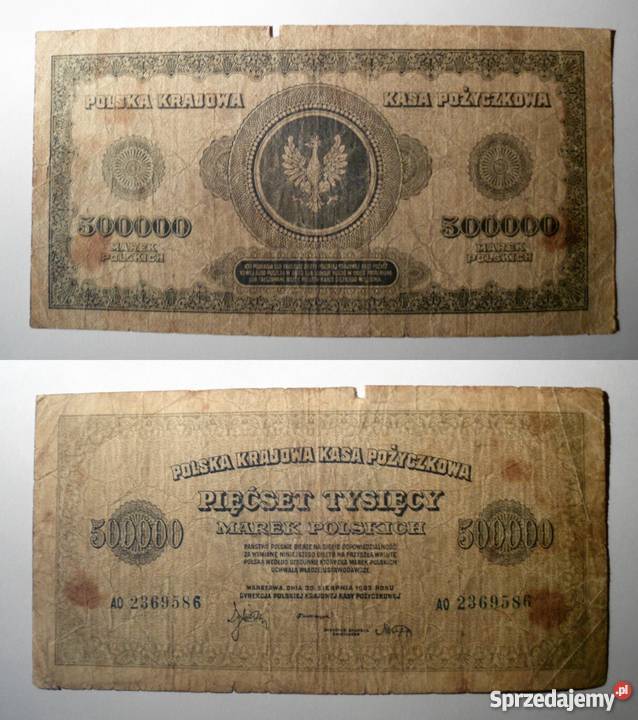 500000 marek polskich seria A0 7 cyfr PEREŁKA Kraków