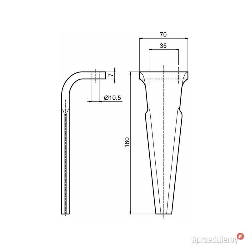 Nóż do brony aktywnej L160mm R2 65977 sprzedam