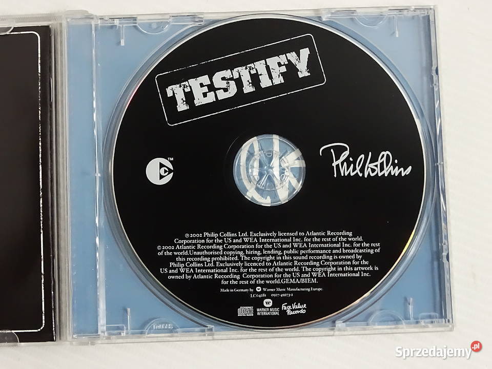 Phil Collins Testify Płyta CD Stan Płyty i kasety
