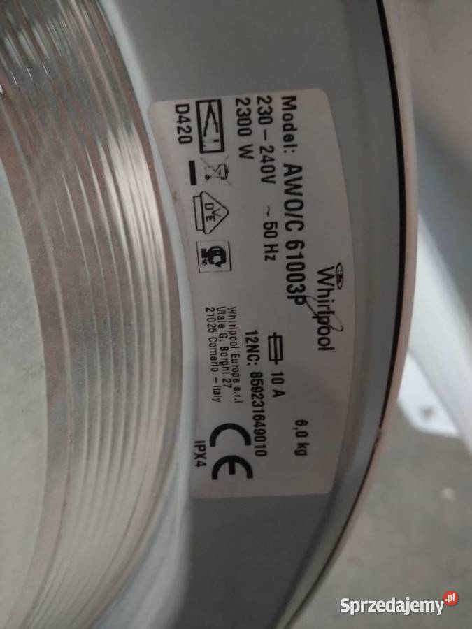 Pralka whirpool AW0C 61003P części Izdebnik