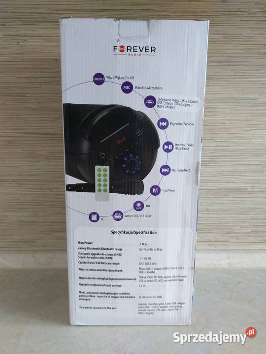 Głośnik z pilotem i mikrofonem RGB usb LED Zabrze