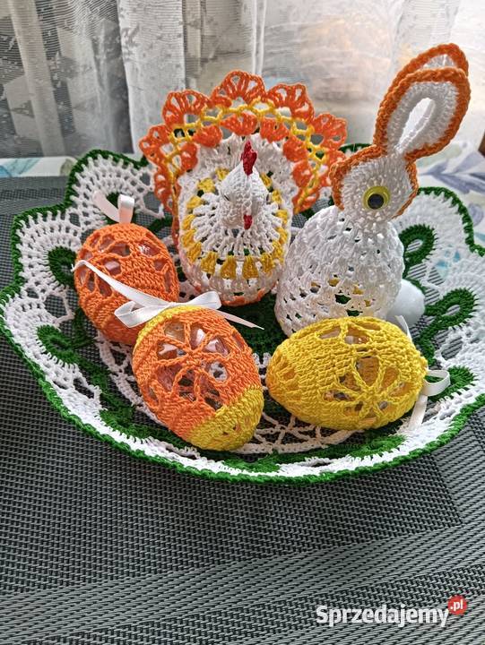 Stroik wielkanocny na szydełku Rękodzieło lubelskie