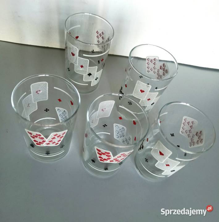 Szklanki brydżowe karciane z PRL vintage Łódź sprzedam
