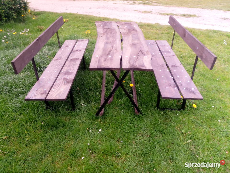 Zestaw ogrodowy stół dwie ławki Somonino sprzedam