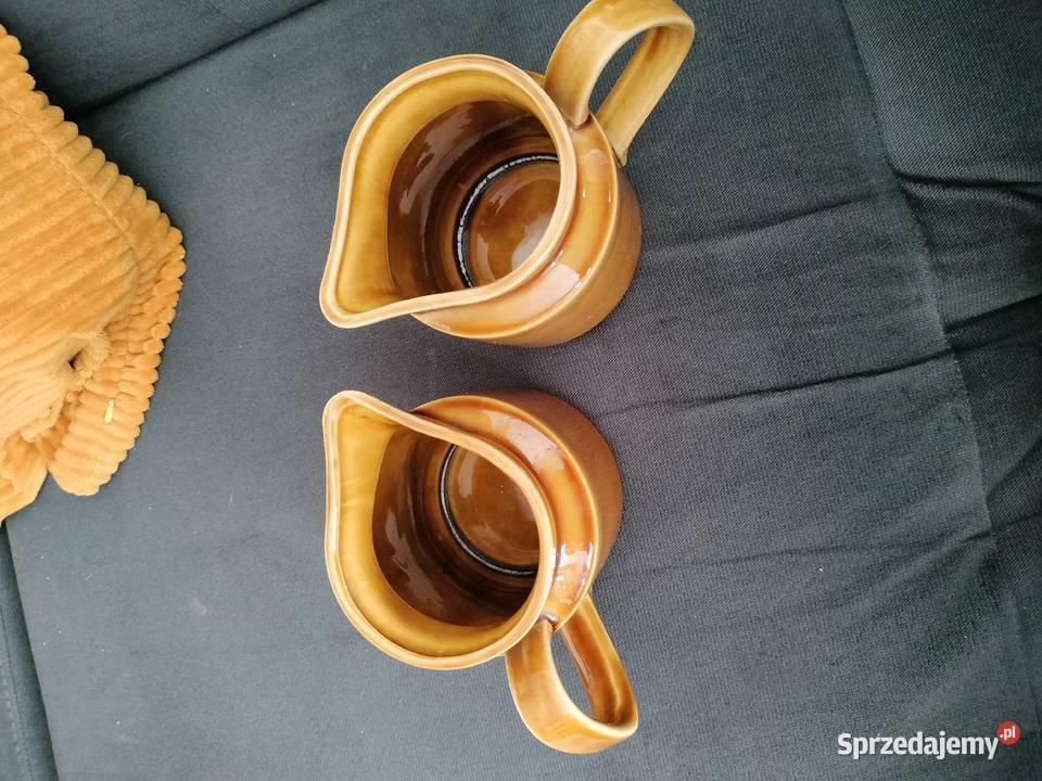 Dwa dzbanki Mirostowice PRL zestaw Choszczno