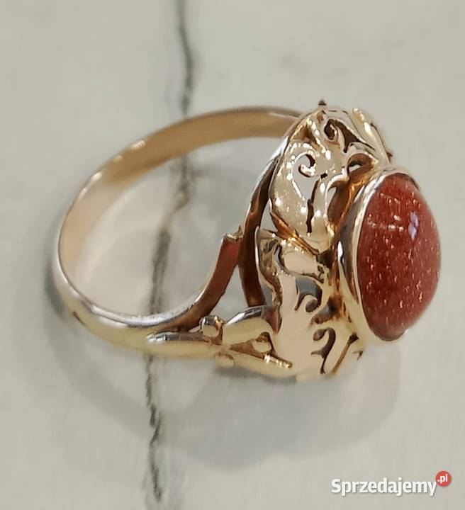 Piękny złoty pierścionek sygnet damski lata 6386 lubelskie